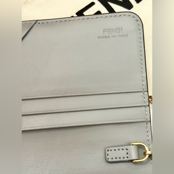 Fendi Grey Multi Stud Contential Chain Wallet - Picture 5 of 14